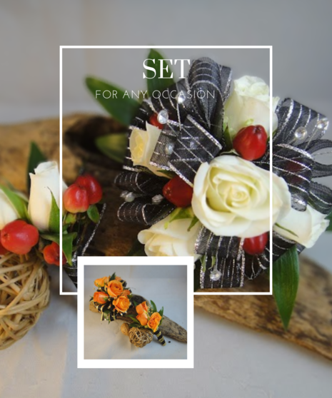 Custom Corsage & Boutonniere Set