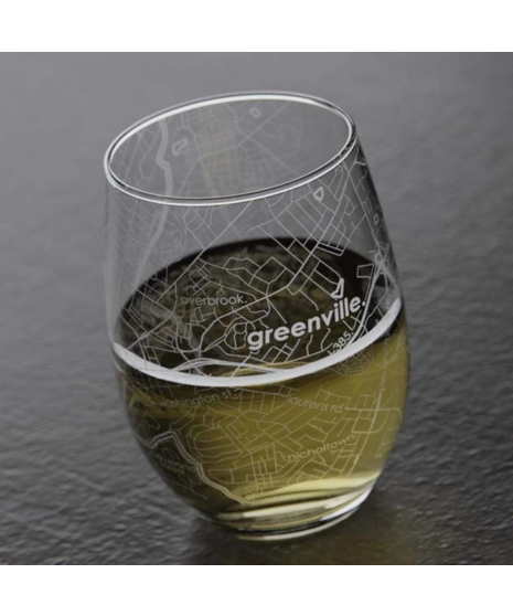 2 Greenville SC Map Glasses