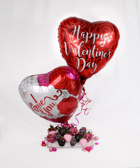 Chocolate Covered Strawberries & 2 Balloons