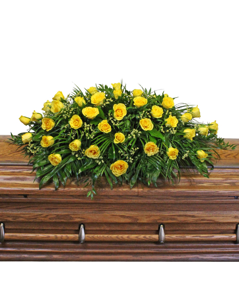 long stemmed rose casket spray